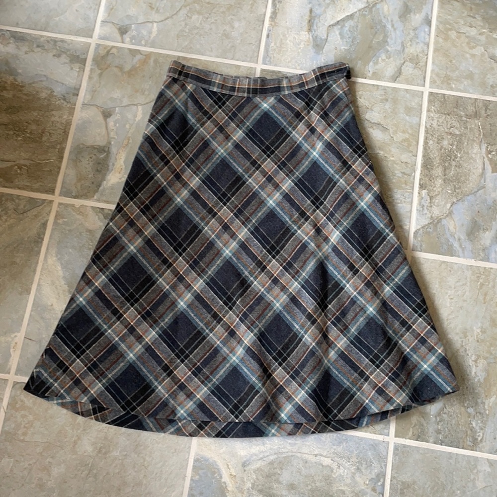 Vintage plaid wool skirt